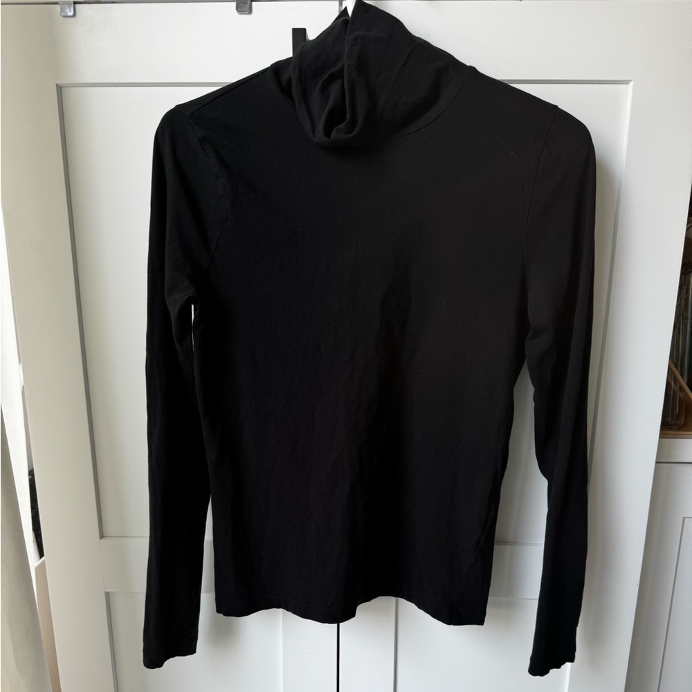 J. Crew Classic Black tissue crepe Turtleneck